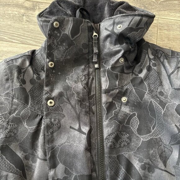 LOLE Insulated Waterproof Winter Parka Jacket Coat Womens M Black Floral flowers - Picture 9 of 16